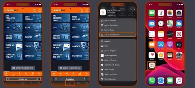 Steps to download the Fortebet app on iOS