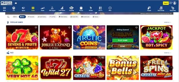 A screenshot of Gals Sports Betting slots.