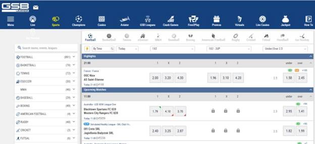 Image of odds on Gal Sports Betting